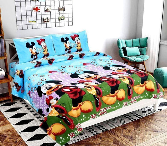 1 Double Bedsheet with 2 Pillow Covers